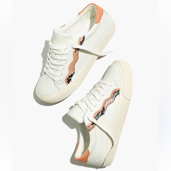 Madewell Sidewalk Low-Top Sneakers in Snake Embossed Leather: Wave Edition W10 - Picture 1 of 11